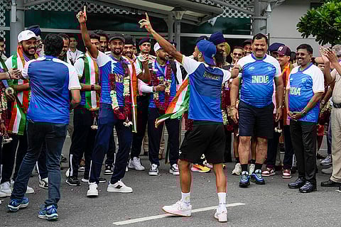 Paris Olympic Bronze medalist Indian Hockey team arrive at Delhi airport